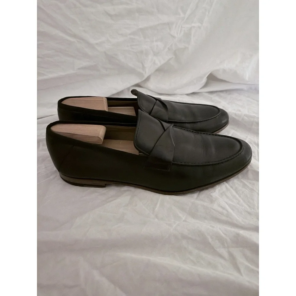 M.GEMI Men's Black Leather Loafers - EU 41 (US 8)